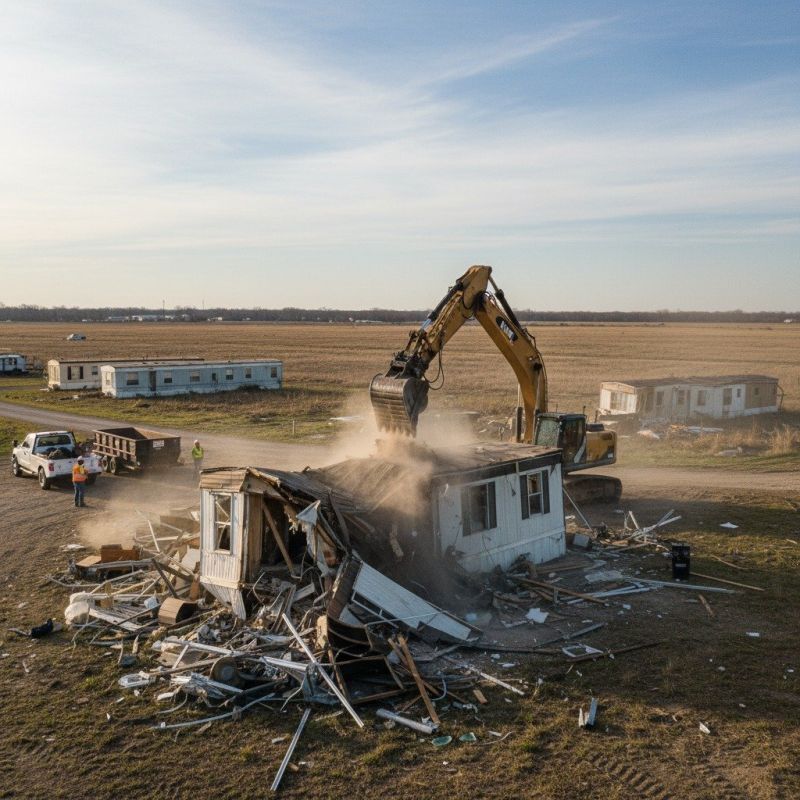 Double Wide Demolition in Houston, TX